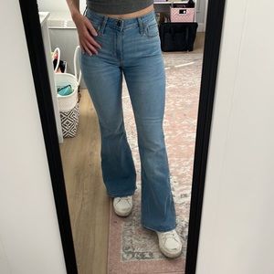 Hollister light wash high rise flare jeans